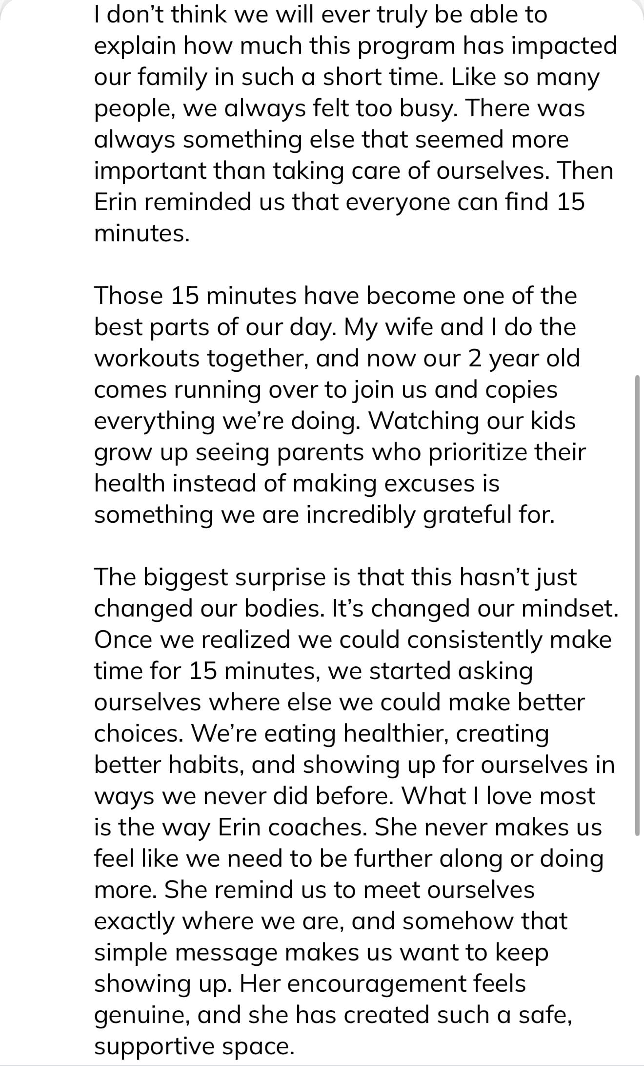 Built 4 Busy client testimonial screenshot 2