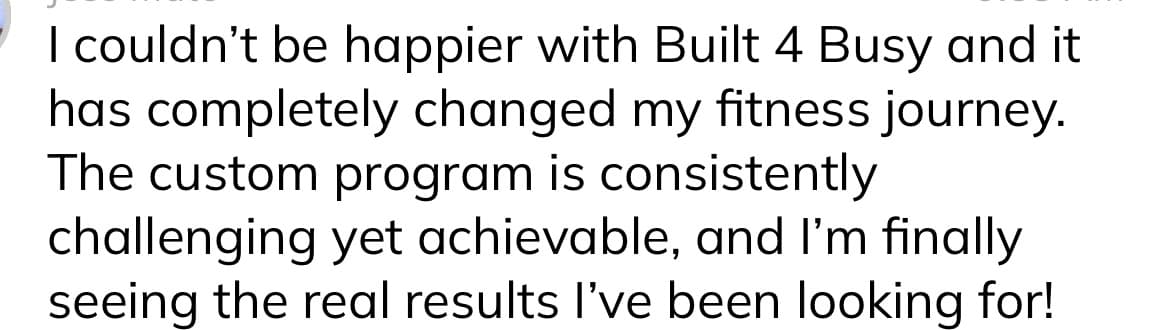 Built 4 Busy client testimonial screenshot 11