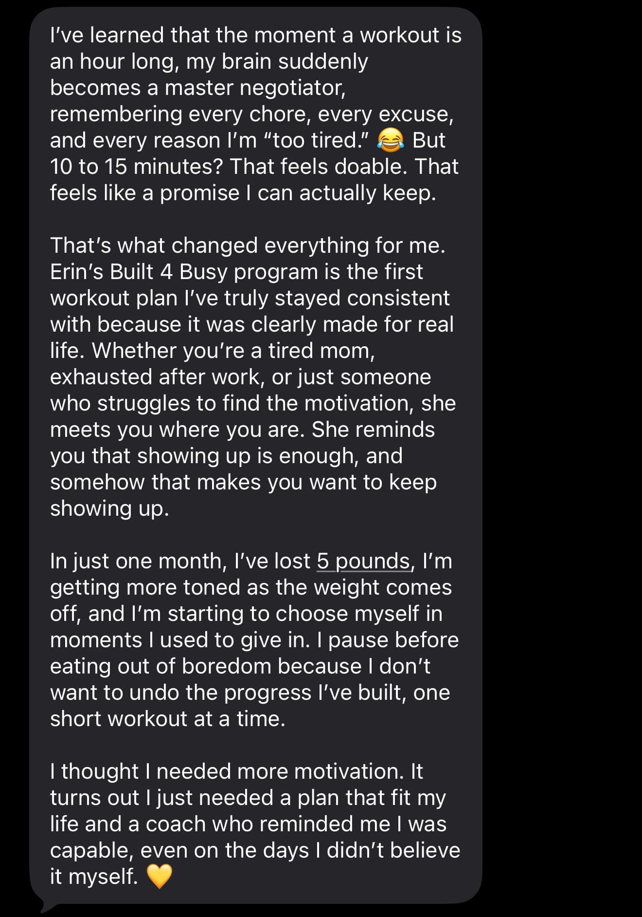 Built 4 Busy client testimonial screenshot 12